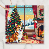 A Cute Festive Corgi Christmas Bedankjes Labels (Voorkant)