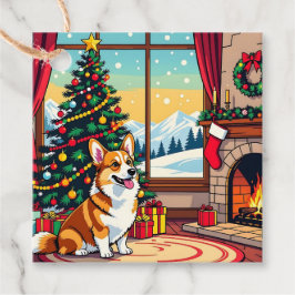 A Cute Festive Corgi Christmas Bedankjes Labels