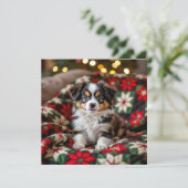 A Cute Festive Papillon Personalized Christmas Feestdagenkaart (Staand voorkant)