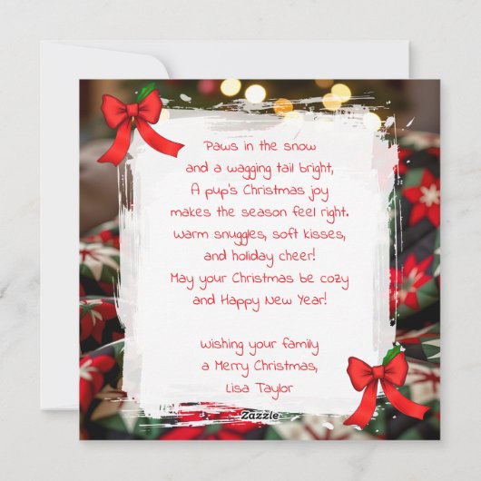 A Cute Festive Papillon Personalized Christmas Feestdagenkaart (Achterkant)