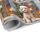 A Cute Festive Poodle Christmas   Cadeaupapier (Rol Hoek)