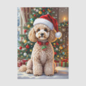 A Cute Festive Poodle Christmas   Tissuepapier (Voorkant)
