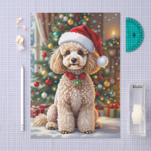 A Cute Festive Poodle Christmas   Tissuepapier (Craft)
