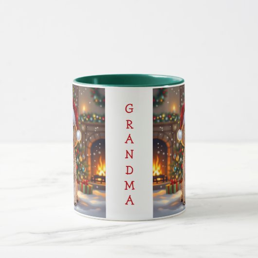 A Cute Festive Poodle Personalized Christmas  Mok (Midden)