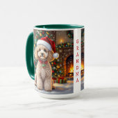 A Cute Festive Poodle Personalized Christmas Mok (Voorkant links)