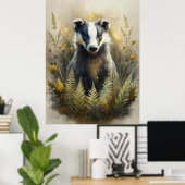 A Cute Forest Badger Poster (Thuiskantoor)