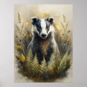 A Cute Forest Badger Poster (Voorkant)