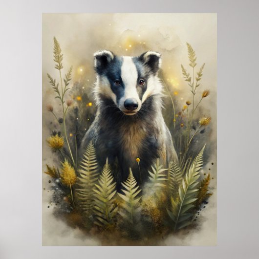 A Cute Forest Badger Poster (Voorkant)