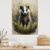 A Cute Forest Badger Poster (Keuken)