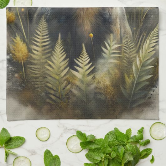 A Cute Forest Badger Theedoek (Gevouwen)