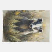 A Cute Forest Badger Theedoek (Horizontaal)