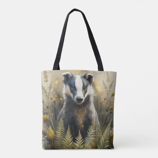 A Cute Forest Badger Tote Bag (Achterkant)