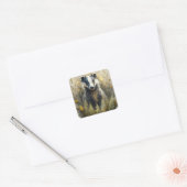A Cute Forest Badger Vierkante Sticker (Envelop)