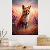 A Cute Forest Red Fox Poster (Keuken)