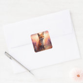 A Cute Forest Red Fox Vierkante Sticker (Envelop)