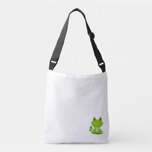 A cute frog graphic on a tote bag. crossbody tas (Voorkant)