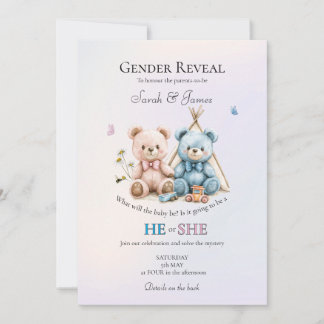 A Cute Gender Reveal Party Invitation Kaart