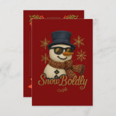 A cute glittery snowman bedankkaart (Voorkant / Achterkant)