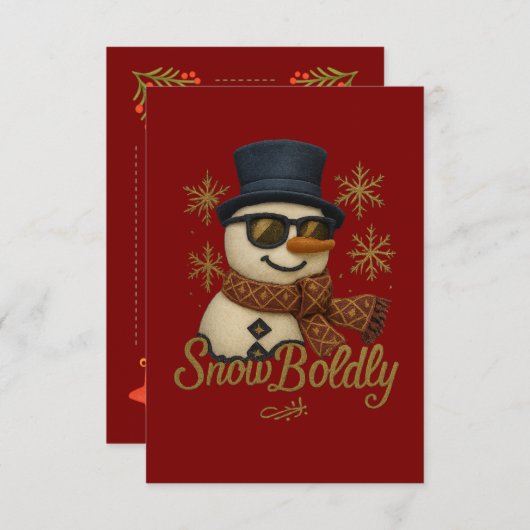 A cute glittery snowman bedankkaart (Voorkant / Achterkant)