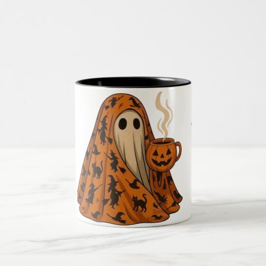 A cute Halloween mug for halloween party. Tweekleurige Koffiemok (Center)