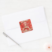 A cute K-pop-inspired Christmas Vierkante Sticker (Envelop)