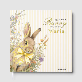 A cute little Floral Bunny Yellow Bow Baby Shower  Gastenboek