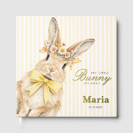 A cute little Floral Bunny Yellow Bow Baby Shower  Gastenboek