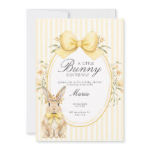 A cute little Floral Bunny Yellow Bow Baby Shower 