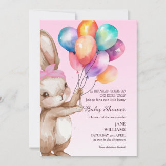A Cute Little Girl Baby Shower Invitation Kaart