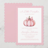 A Cute Little Pink Pumpkin Baby Shower Kaart (Voorkant / Achterkant)
