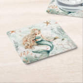 A Cute Mermaid Kartonnen Onderzetters (Schuin)