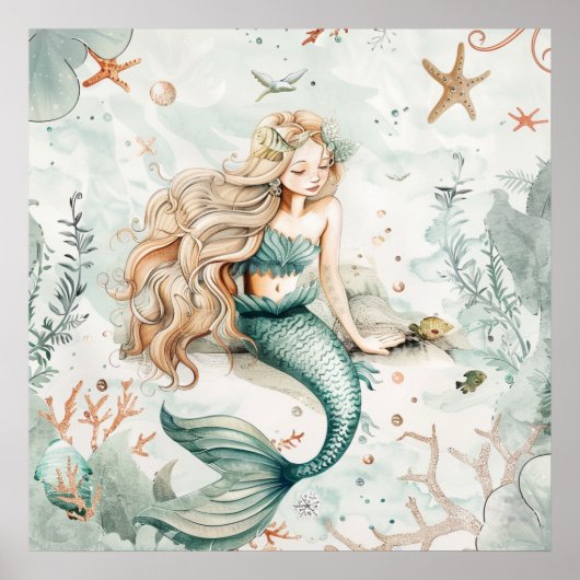 A Cute Mermaid Poster (Voorkant)