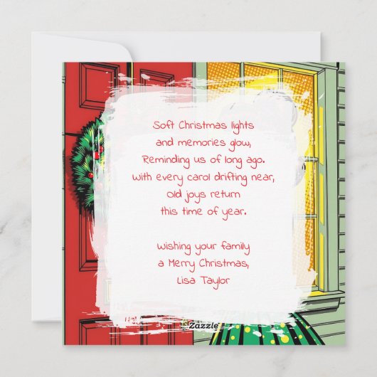 A Cute Mid-Century Nostalgic Feeling Christmas  Feestdagenkaart (Achterkant)