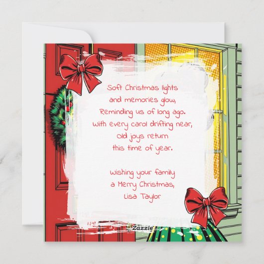 A Cute Mid-Century Nostalgic Feeling Christmas  Feestdagenkaart (Achterkant)