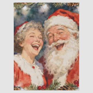 A Cute Mr and Mrs Claus Christmas Tissuepapier