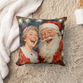 A Cute Mr and Mrs Claus Old-Fashioned Christmas Kussen