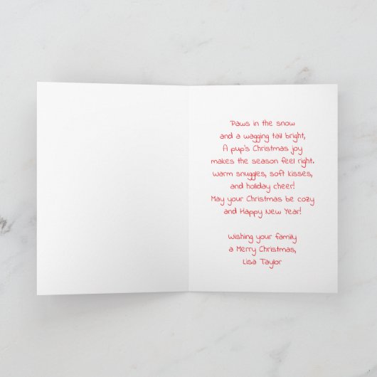 A Cute Poodle Christmas Personalized Feestdagen Kaart (Binnen)