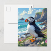 A Cute Puffin on the Sea Shore  Briefkaart (Voorkant / Achterkant)