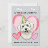 A cute Puli on a special occasion for Mom Feestdagenkaart (Voorkant)