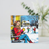 A Cute Retro Nostalgic Feeling Christmas Poem Feestdagenkaart (Staand voorkant)