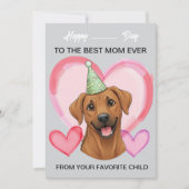 A cute Rhodesian on a special occasion for Mom Feestdagenkaart (Voorkant)