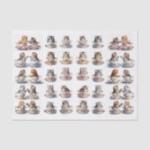 A Cute Set of Teacup Kitten (Left & Right Facing) Tissuepapier (Voorkant)