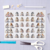 A Cute Set of Teacup Kitten (Left & Right Facing) Tissuepapier (Craft)