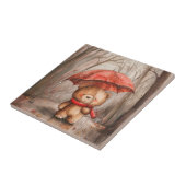 A Cute Teddy Bear in The Rain Tegeltje (Zijkant)