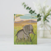 A Cute Vintage Baby Elephant Briefkaart (Staand voorkant)