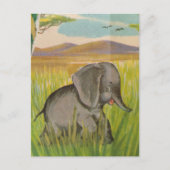 A Cute Vintage Baby Elephant Briefkaart (Voorkant)