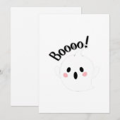 A Cute White Boo Creative Casual Feestdagenkaart (Voorkant / Achterkant)