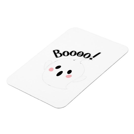 A Cute White Boo Creative Casual Magneet (Linkerzijde)