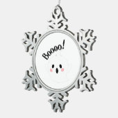 A Cute White Boo Creative Casual Tin Sneeuwvlok Ornament (Rechts)