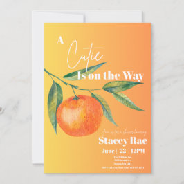 A Cutie Is On The Way Baby Shower Invitation  Kaart